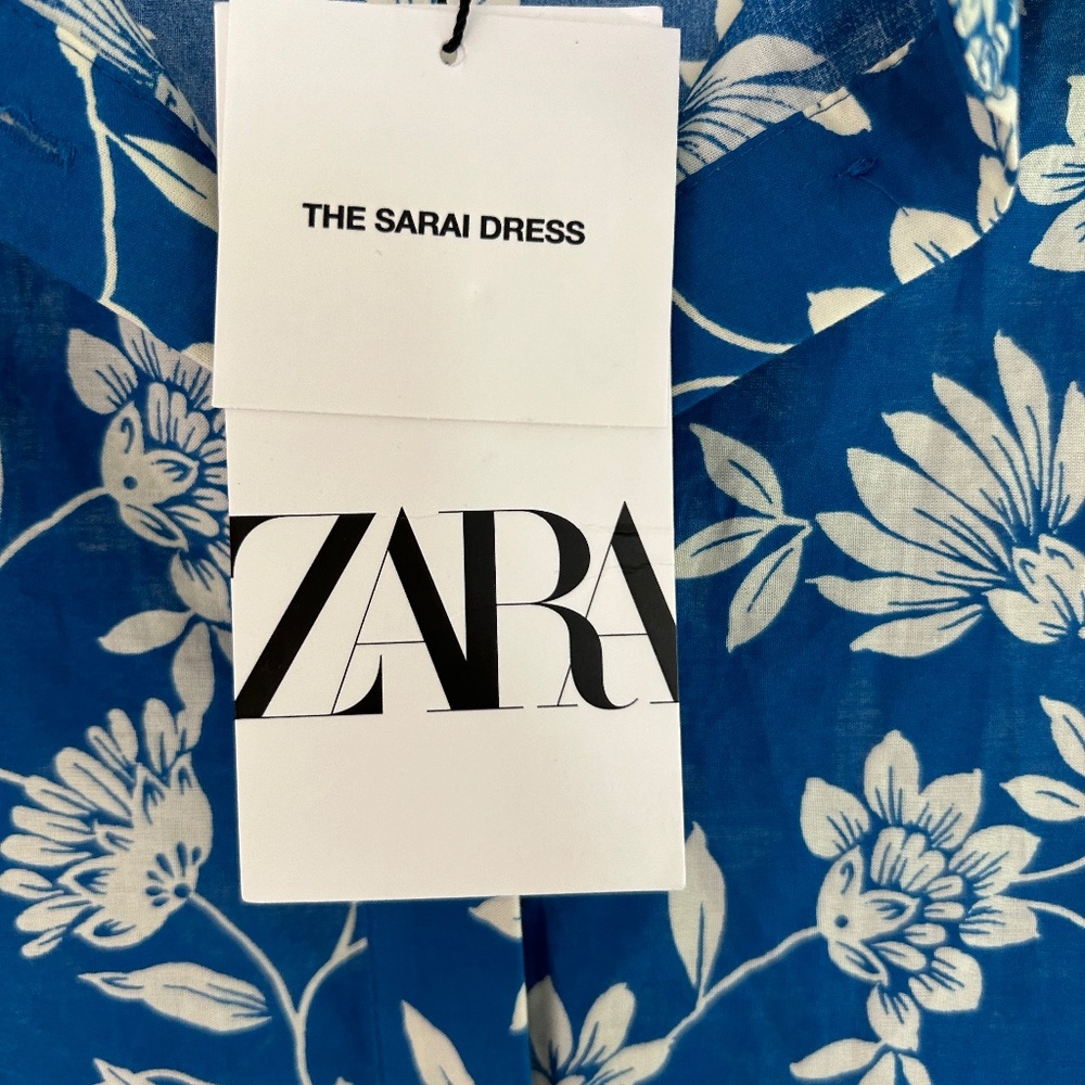 NWT Sarai Blue and White Floral Dress Size XXL - Picture 3 of 5